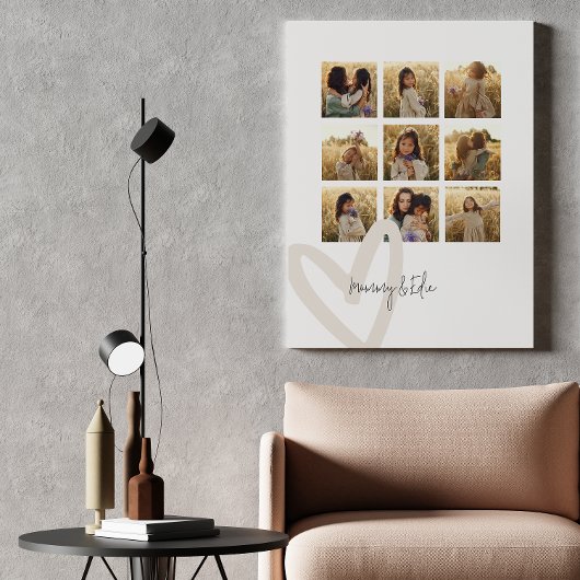 Mummy multi foto crème hart elegant stijlvol canvas afdruk