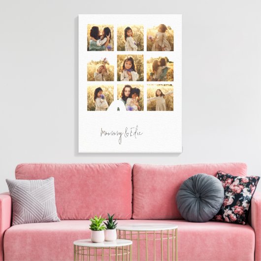 Mummy multi foto crème hart elegant stijlvol canvas afdruk (Insitu (Woonkamer))