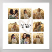 Mummy multi foto crème hart elegant stijlvol poster (Voorkant)