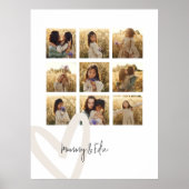 Mummy multi foto crème hart elegant stijlvol poster (Voorkant)