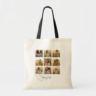 Mummy multi foto crème hart elegant stijlvol tote bag