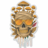 Mummy Mushroom Skull Sticker (Voorkant)