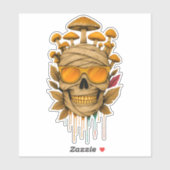 Mummy Mushroom Skull Sticker (Vel)