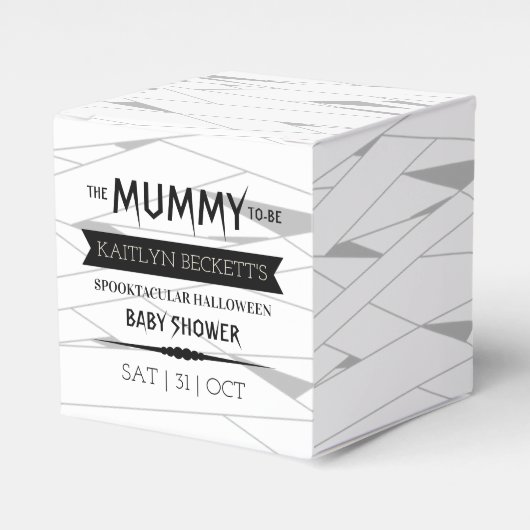 Mummy om te worden | Halloween Baby shower Bedankdoosjes (Voorkant Zijde)