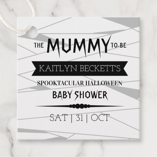 Mummy om te worden | Halloween Baby shower Bedankjes Labels (Voorkant)