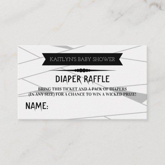 Mummy om te worden | Halloween Baby shower Diaper  Informatiekaartje (Voorkant)