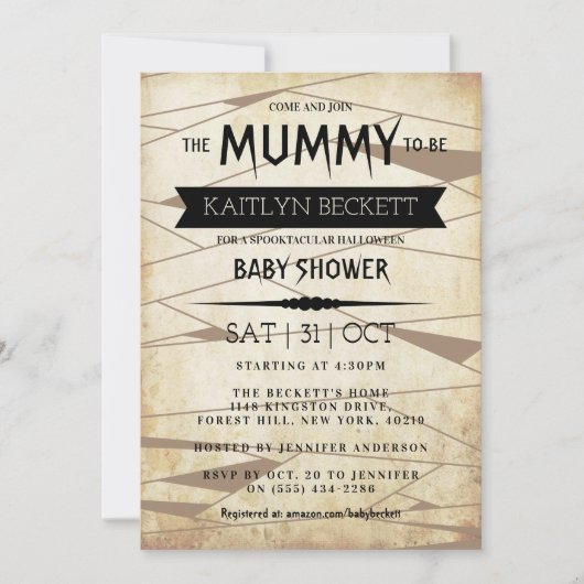  Mummy om te worden | Halloween Baby shower Kaart (Voorkant)