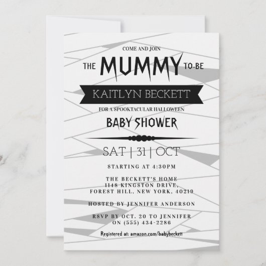 Mummy om te worden | Halloween Baby shower Kaart (Voorkant)