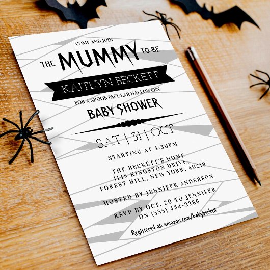 Mummy om te worden | Halloween Baby shower Kaart