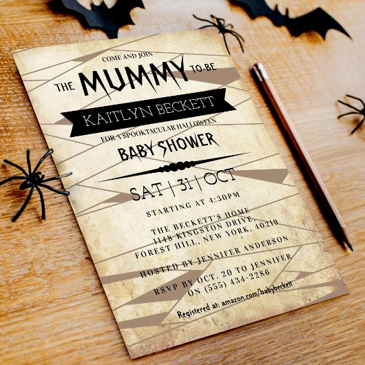  Mummy om te worden | Halloween Baby shower Kaart