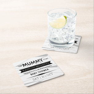 Mummy om te worden   Halloween Baby shower Kartonnen Onderzetters