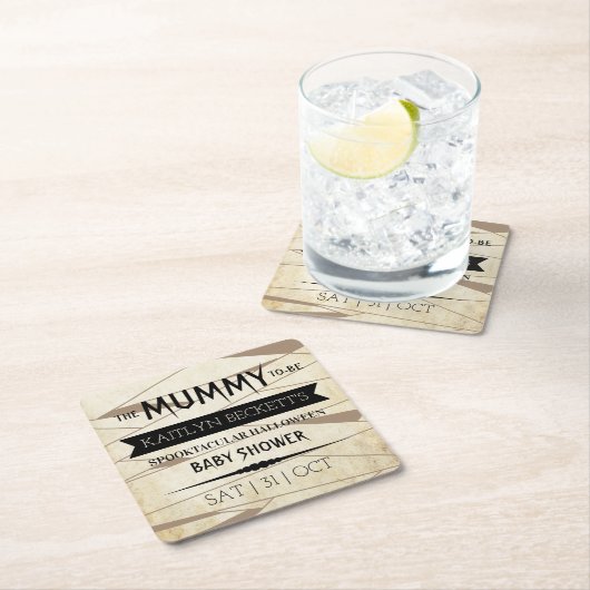  Mummy om te worden | Halloween Baby shower Kartonnen Onderzetters (Insitu)