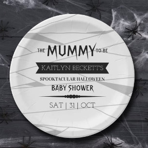Mummy om te worden Halloween Baby shower Papieren Bordje