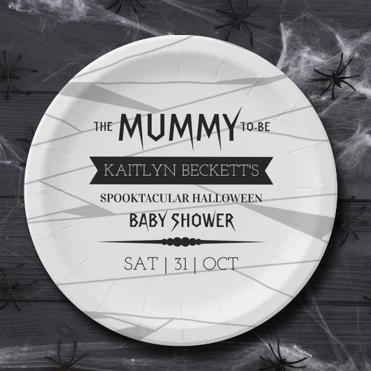 Mummy om te worden | Halloween Baby shower Papieren Bordje