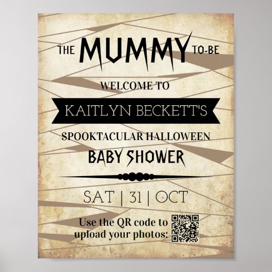  Mummy om te worden | Halloween Baby shower Poster (Voorkant)