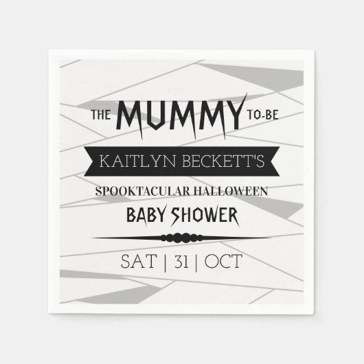 Mummy om te worden | Halloween Baby shower Servet (Voorkant)