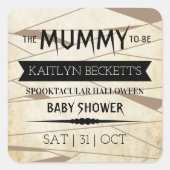 Mummy om te worden | Halloween Baby shower Vierkante Sticker (Voorkant)