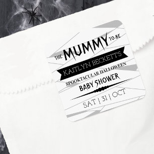 Mummy om te worden Halloween Baby shower Vierkante Sticker