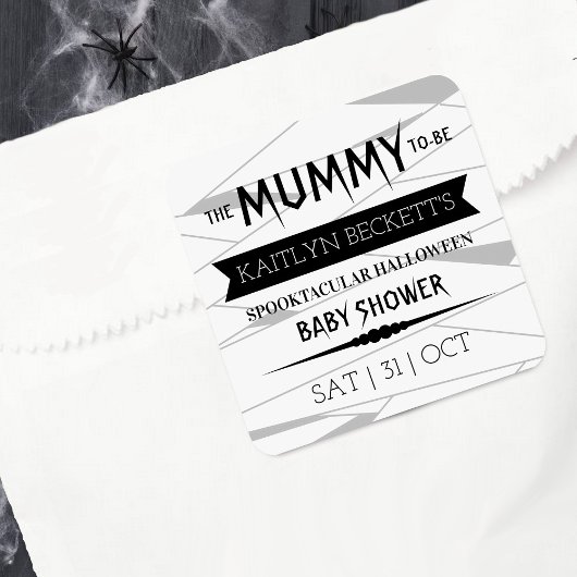 Mummy om te worden | Halloween Baby shower Vierkante Sticker