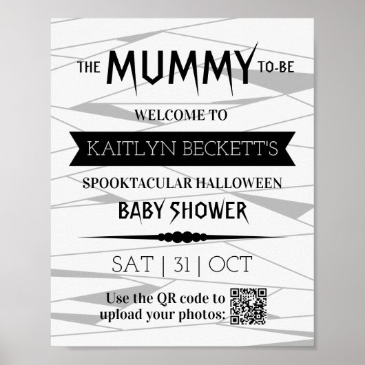 Mummy om te worden | Welkom Halloween Baby shower Poster (Voorkant)