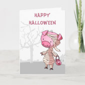 Mummy Pig Trick of Treny Halloween Card Kaart (Voorkant)
