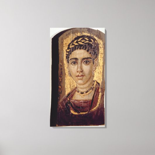 Mummy Portret van een vrouw uit Fayum, Romano-Egyp Canvas Afdruk (Voorkant)