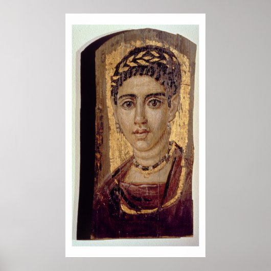 Mummy Portret van een vrouw uit Fayum, Romano-Egyp Poster (Voorkant)