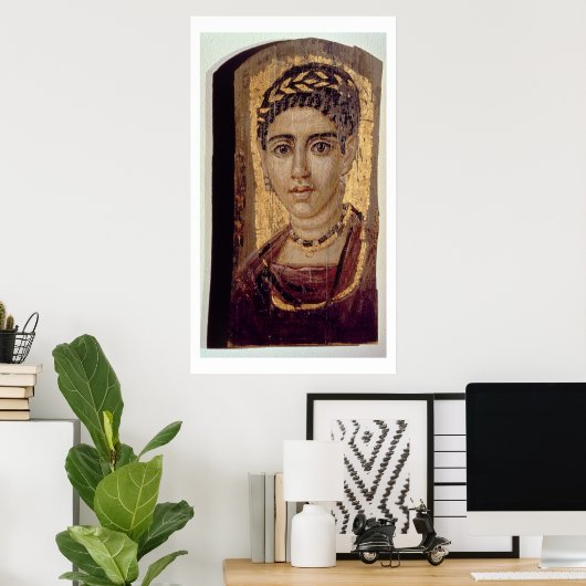 Mummy Portret van een vrouw uit Fayum, Romano-Egyp Poster (Thuiskantoor)