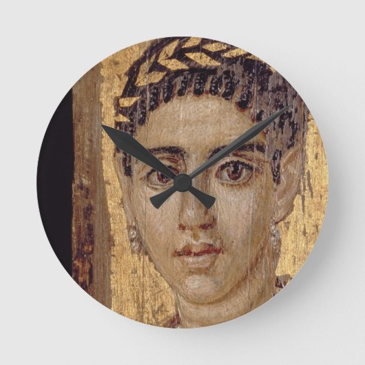 Mummy Portret van een vrouw uit Fayum, Romano-Egyp Ronde Klok (Voorkant)