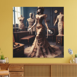 Mummy Queen Steampunk Victoriaans Gothic Canvas Afdruk
