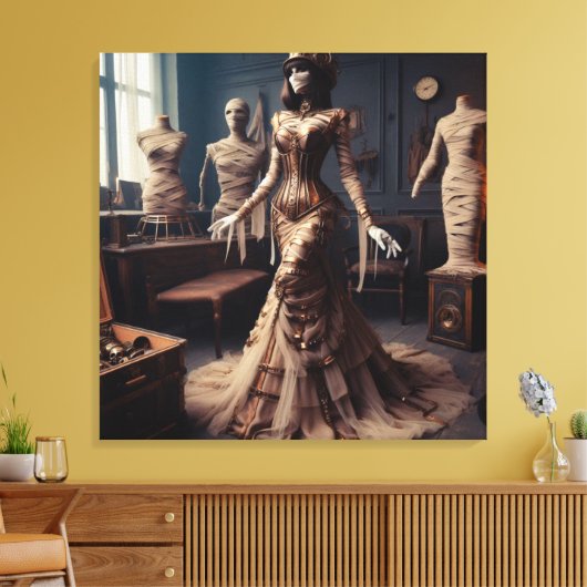 Mummy Queen Steampunk Victoriaans Gothic Canvas Afdruk (Insitu (Woonkamer))