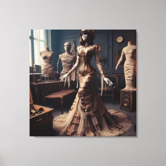 Mummy Queen Steampunk Victoriaans Gothic Canvas Afdruk (Voorkant)