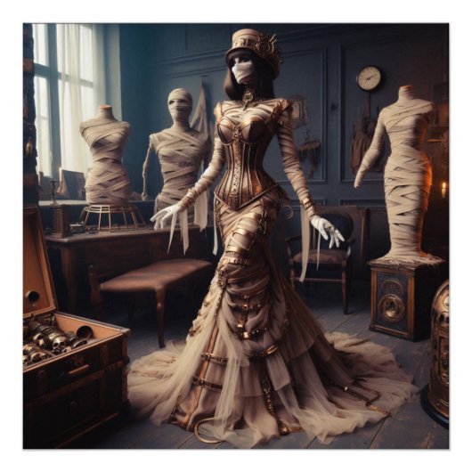 Mummy Queen Steampunk Victoriaans Gothic Foto Afdruk (Voorkant)