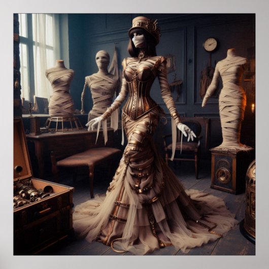 Mummy Queen Steampunk Victoriaans Gothic Poster (Voorkant)