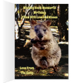 Mummy Quokka Waterverf, Birthday Kaart (Binnen (Rechts))