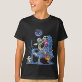 mummy riding dinosaur scary night gift t-shirt (Voorkant)