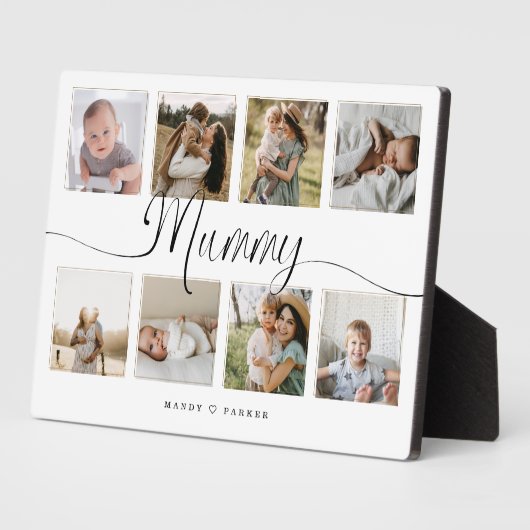Mummy Script Fotocollage Moederdag Keepsake Fotoplaat (Zijkant)