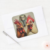 "Mummy Selfie" Chessy Chicken Selfies Vierkante Sticker (Envelop)
