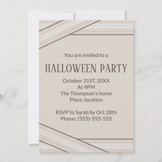 Mummy Stripes  Halloween Kaart (Achterkant)