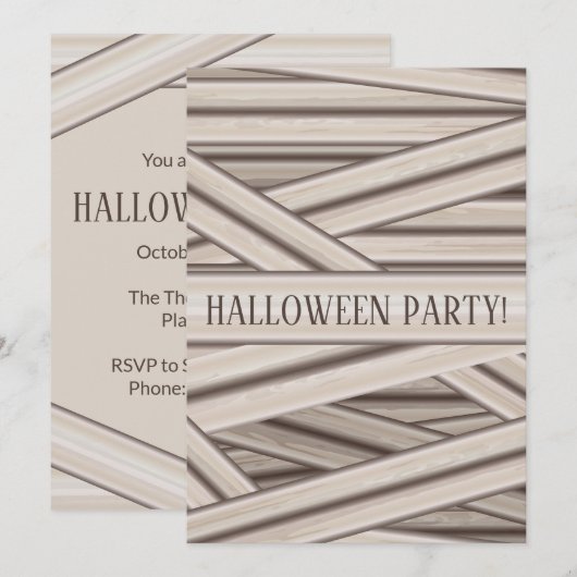 Mummy Stripes  Halloween Kaart (Voorkant / Achterkant)