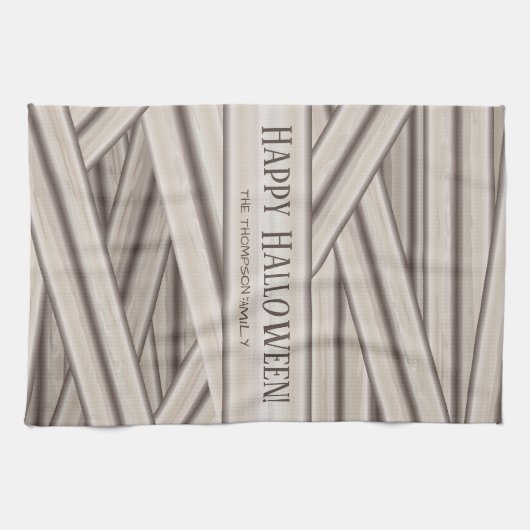 Mummy Stripes van de Halloween Persoonlijke Famili Theedoek (Horizontaal)