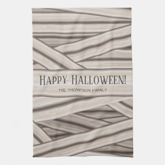 Mummy Stripes van de Halloween Persoonlijke Famili Theedoek (Verticaal)