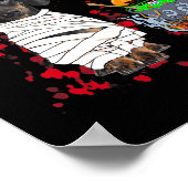 Mummy Teckel Hond Halloween Hond Scary Pumpkins L Poster (Hoek)