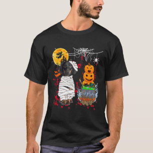 Mummy Teckel Hond Halloween Hond Scary Pumpkins L T-shirt