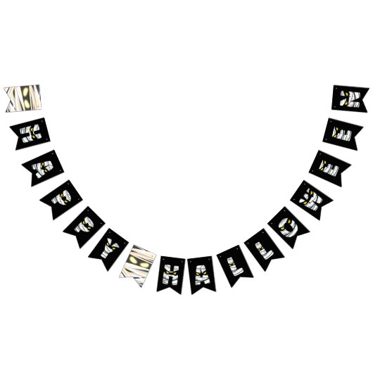 Mummy-themed Happy Halloween Bunting Flags Vlaggetjes (Alle)