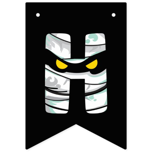 Mummy-themed Happy Halloween Bunting Flags Vlaggetjes (Tweede vlag)