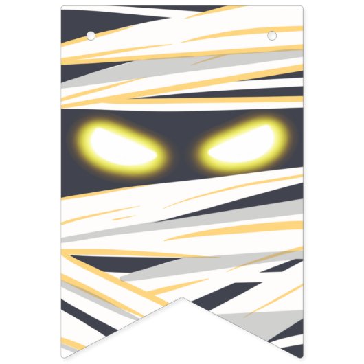 Mummy-themed Happy Halloween Bunting Flags Vlaggetjes (Eerste vlag)