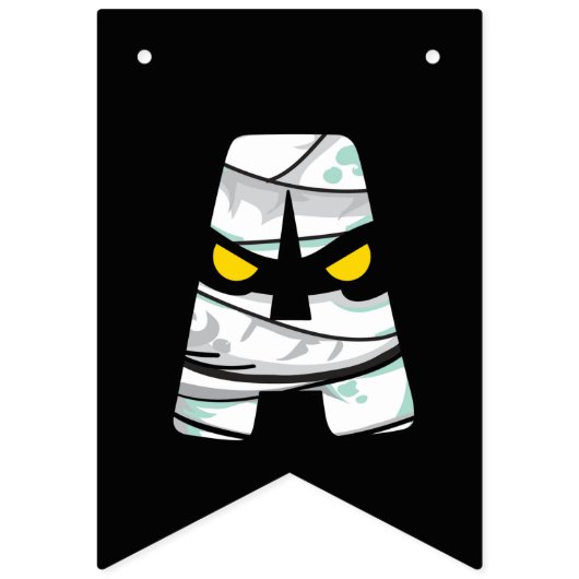 Mummy-themed Happy Halloween Bunting Flags Vlaggetjes (Derde vlag)