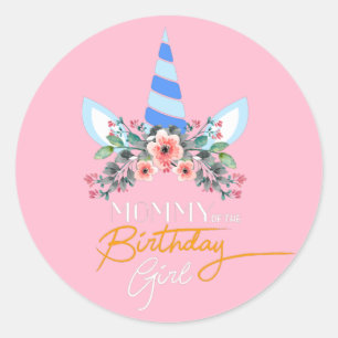 Mummy Unicorn Ronde Sticker