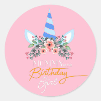 Mummy Unicorn Ronde Sticker